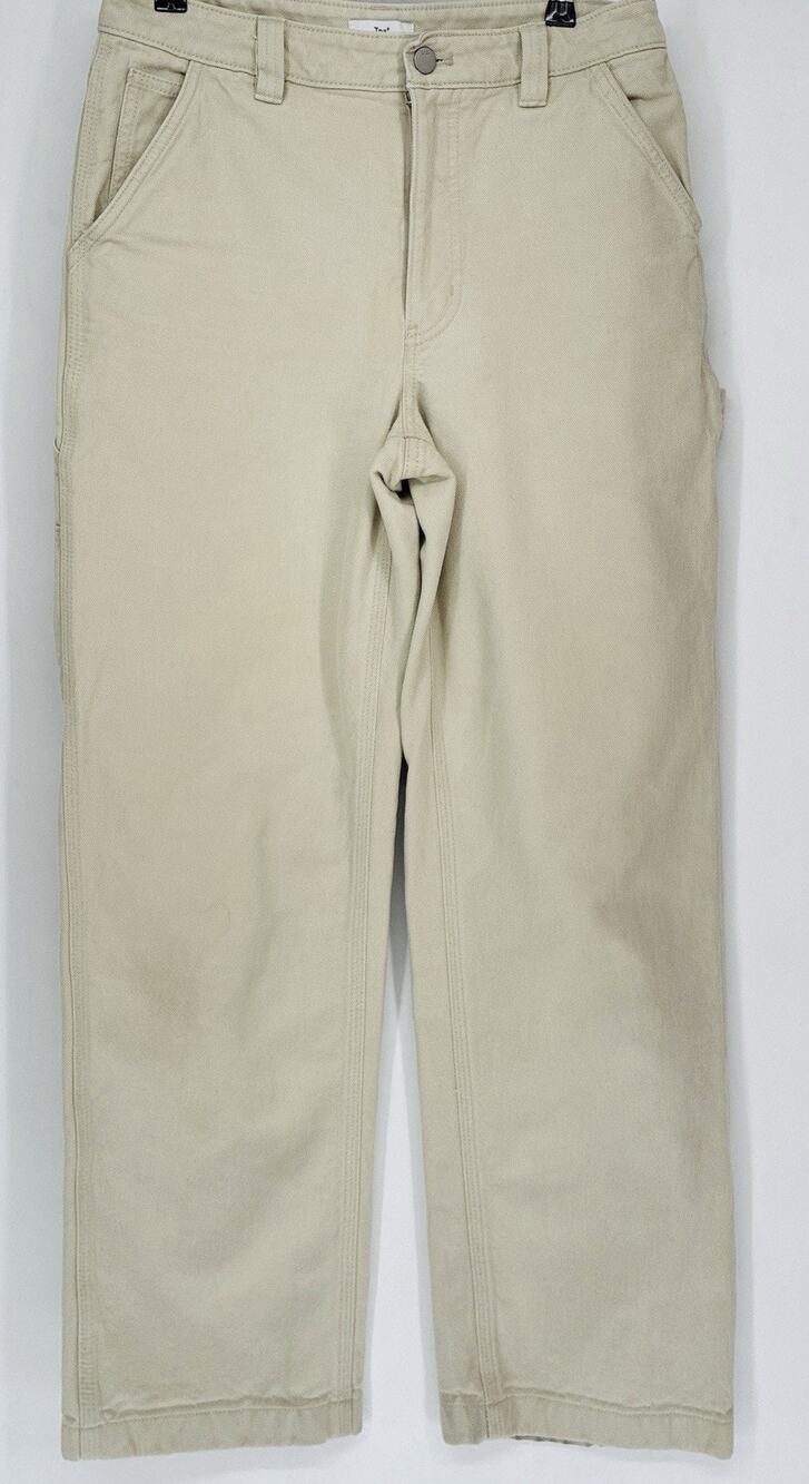 Aritzia TNA Jeans Women's 6 Beige Denim Wide-Leg Carpenter Workwear Technician